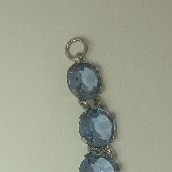 Blue Vintage Czech Glass Bracelet - Picture 7 of 8